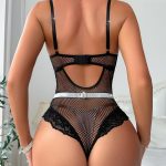 Best-selling and Popular Sexy Lingerie, See-through Zipper Lace Trim Patchwork Bra and Sex Lingerie Set - 图片 6