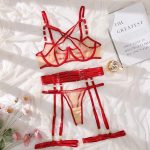 A Best-selling and Popular Adult Lingerie with a Cut-out Mesh Steel Ring, Halter Top and Ankle Straps, and a See-through Style - 图片 6