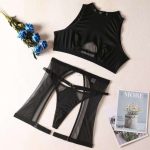 A New Black Undergarment Without Steel Rings, a Fashionable and See-through Sexy Lingerie Set for Women - 图片 6
