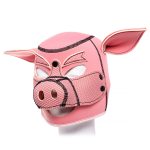 PU Leather Pig Hood,Head Harness Blindfold Role Play Sex Toys,Headgear Leather Costume Bondage - 图片 6