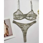 Sexy Lingerie Set, Halter, Romantic Lingerie, European and American Thin Jacquard Mesh Fabric, Perforated and Comfortable - 图片 6