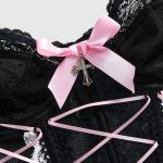 Best-selling Sexy Lingerie Bowknot Cross-embroidery, Hollowed-out Lace Fishbone Vest, Shaping and Fun Lingerie - 图片 6