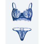 A Lightweight, Hollowed-out, Breathable, and Sexy European and American Lady's Lace-wrapped Halter Bra Set - 图片 6