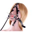 Good Price Bdsm Slave Nose Hook Oral Fixation Fetish Open Mouth Bite Gag With Nose Clip Sex Toys of Leather Head Bondage Harness - 图片 6