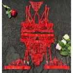 Black Embroidered Neck-hanging See-through Mesh Lingerie, a Best-selling Sexy Bra From Europe and America - 图片 6