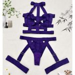 A Popular European and American Underwear Set with Hollowed-out and Tempting Spliced Bandages and Elastic Fabric - 图片 6