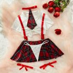 Best-selling Erotic Lingerie Checkered Jk Student Uniform, Hot Girl Seductive Role-playing Color-blocking Erotic Set - 图片 6
