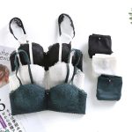 New Sexy Lace Gathering Shoulder Strap Detachable Side-retractable Small Chest Top Support Bra Sexy Lingerie Set - 图片 6