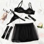 A Set of Sexy Satin Mesh See-through Tight-fitting Dress and Thong for Women, a Bestseller in Europe and America - 图片 6