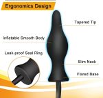 Silicone Expand Inflatable Anal Plug - Body-Safe Medical Grade Waterproof Butt Sex Toy for Male, Female - 图片 7