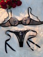 Women Sexy Embroidered Flower Sweet Mesh Lingerie Set Transparent Bra Set Sexy Women Lingerie Set - 图片 7