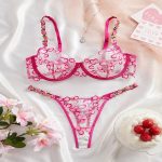 Wholesale Hot Sale Sexy Three Piece Set for Women Black Eyelash Lingerie Bikini Bra and Thongs-for Summer - 图片 7