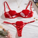 Manufacturers Sexy Women's Convertible Lace Bikini Set Sexy Three-Piece Erotic Lingerie with Logo Pattern Bra and Thongs - 图片 7