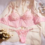 No Minimum Erotic Lingerie Set Sexy See-Through Pink Mesh Heart Embroidery Gathered Bra Set for Women Sexy Underwear Set - 图片 7