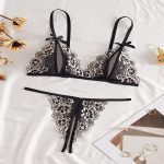 Hot Sale New Romantic Women Solid Bra & Brief Set Lace Halter Cross Women's Underwear Sexy Thin Bra and Lingerie Sets - 图片 7
