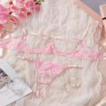 Wholesale New Romantic Women Solid Bra & Brief Set Lace Halter Cross Women's Underwear Sexy Thin Bra and Lingerie Sets - 图片 7