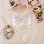 Hot Sale Factory Women's Erotic Lace Lingerie Set Sexy Low-Rise Bra Panties with Bow Decoration Custom Logo Pattern - 图片 7