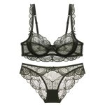 High Quality Sexy Madam French Bra Lingerie Hollow See-through Mesh Bra Underwear Ultra-thin Set for Women Sexy Lingerie Set - 图片 7