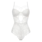 Wholesale Custom Women's Sexy One-Piece Jumpsuits Transparent Lace Hollowed-Out Jersey Fabric Lingerie - 图片 7