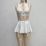 Women Sexy Leather Sexy Apron Lingerie Hot Beads Lace Lingerie Set Floral Bra and Panty Sets Sexy Underwear Panty Bra - 图片 7