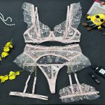 No Minimum Women Sexy Sling Lace Perspective Lingerie Set Floral Bra and Panty Sets Sexy Underwear Set - 图片 7