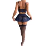 BestSelling Sexy Lingerie Set for Women Spaghetti Strap Lace Sheer Paneled with ChainSlimFitting - 图片 7