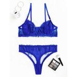 Sensual Lingerie, Womens Embroidered Lace, Lightweight, Breathable, Transparent Mesh Shoulder Strap Sexy Lace Underwear Bra Set - 图片 7