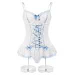 A Best-selling Pure and Sensual Girlish Style Sexy See-through Lace Bow Leg Circumference One-piece Romantic Lingerie Set - 图片 7