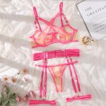 A Best-selling and Popular Adult Lingerie with a Cut-out Mesh Steel Ring, Halter Top and Ankle Straps, and a See-through Style - 图片 7