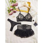 Sexy and Romantic Lingerie Set with Lace Trim, See-through, Seductive and Passionate Uniform for Women - 图片 7