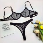 Sexy Lingerie Set, Halter, Romantic Lingerie, European and American Thin Jacquard Mesh Fabric, Perforated and Comfortable - 图片 7