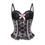 Best-selling Sexy Lingerie Bowknot Cross-embroidery, Hollowed-out Lace Fishbone Vest, Shaping and Fun Lingerie - 图片 7