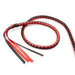 Premium Microfiber Leather Bull Whip, 1.9m Red Bullwhip, Luxurious Braided Flogger Horse BDSM Toy Whip - 图片 7