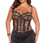Sexy V-neck Halter, Lace Side Strap, Spicy Girl Body Shaping Fishbone Corset, Romantic Underwear - 图片 7