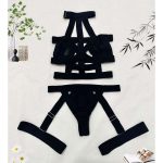 A Popular European and American Underwear Set with Hollowed-out and Tempting Spliced Bandages and Elastic Fabric - 图片 7