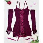 Mesh Sexy Halter Bra, Transparent Romantic Bra, purple Seductive Shaping Jumpsuit, European and American Style - 图片 7