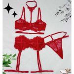 A Sexy and Fashionable Lace-trimmed Split-piece Neck-hanging Rubber Bone Waist Seal Lingerie Set From Europe and America - 图片 7