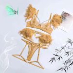 The European and American Treasure House's Adult Lingerie Set Features a Hollowed-out Bikini Design and a Sexy Thong - 图片 7