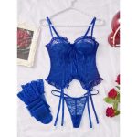 A Popular European and American Erotic Lingerie with a Cut-out and Sexy Design Featuring a Thong and a Two-piece Three-piece Set - 图片 7