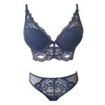 French-style Thin Top and Thick Bottom Sexy Lace Bra Set for Women with Large Breasts and a Petite Look, Sexy Underwear Set - 图片 7
