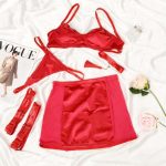 A Set of Sexy Satin Mesh See-through Tight-fitting Dress and Thong for Women, a Bestseller in Europe and America - 图片 7