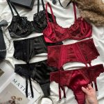 Lace Thin French Bra, a Popular Red Sexy Lingerie in Europe and America. Women's Bra, Large Chest, Small Look, Anti-sagging - 图片 7