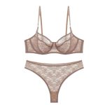 New French Sexy Lingerie Women's Thin Lace Mesh Embroidery Transparent Gathering Anti-sagging Breathable Bra Set - 图片 7