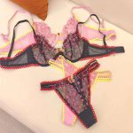 European and American Sexy Lingerie, Small Floral Embroidery Lace, Sponge-free Transparent French Bra Set - 图片 7
