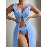 A Popular European and American Women's Sexy and Seductive Mesh Lace Three-dimensional and Interesting Dress Set - 图片 7