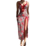 A Sexy Slit Lace Dress Set for Women in Europe and America That Can Open the Front Chest and Is Seductive and Interesting - 图片 7