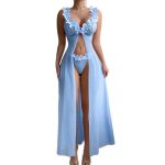 A Sexy Pajama Dress From Europe and America, a Teasing Slit See-through Dress As a Gift, a 2-piece Set of Sexy Lace - 图片 7