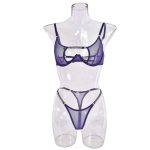 A Must-have Russian Erotic Lingerie Set Featuring Three-point Halter Steel Ring Mesh and Revealing Breasts - 图片 7