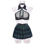Cosplay European and American Bestseller Sexy and Seductive Role-playing Plaid Pleated Skirt Romantic Lingerie Multi-piece Set - 图片 7