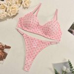 European and American Valentine's Day Heart-shaped Printed Mesh See-through Sexy and Seductive Lingerie Set for Women - 图片 7